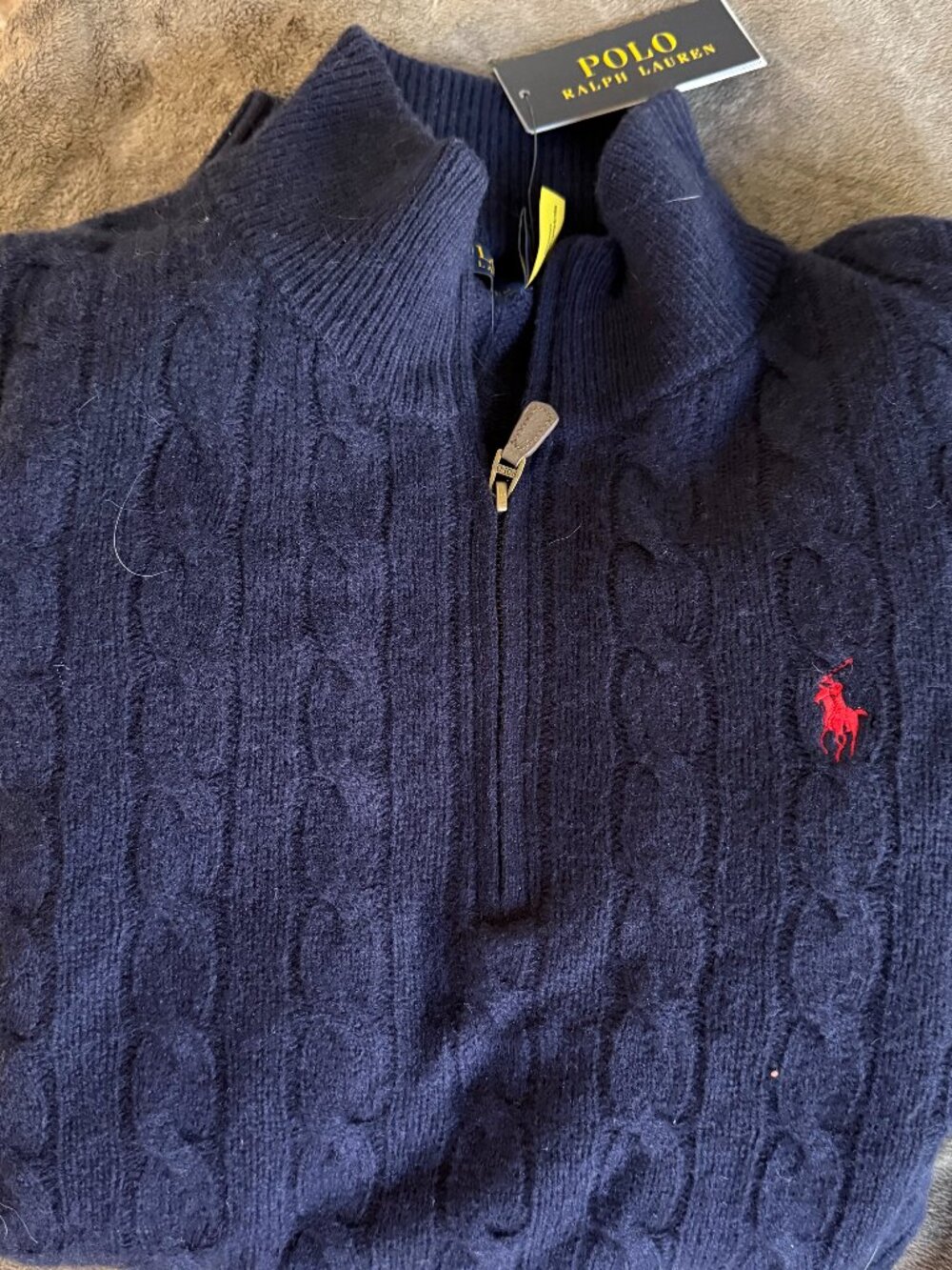Men's Polo Ralph Lauren Navy Quarter-Zip Sweater